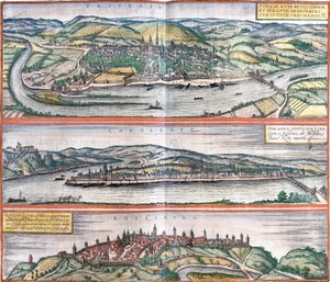 Ansichten von Trier, Koblenz und Rothenburg, Deutschland von Franz Hogenberg