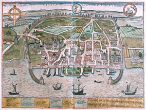 Visby, Gotland Insel, Schweden (Gravur) von Franz Hogenberg