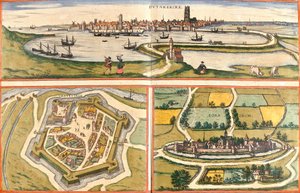 Ansichten von Dünkirchen, Gravelines und Bourbourg, Frankreich von Franz Hogenberg