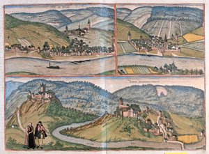 Zell an der Mosel, Bernkastel-Kues, Manderscheid, Deutschland (Stich) von Franz Hogenberg