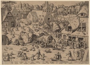 Dorffest in Hoboken von Franz Hogenberg after Pieter Bruegel the Elder