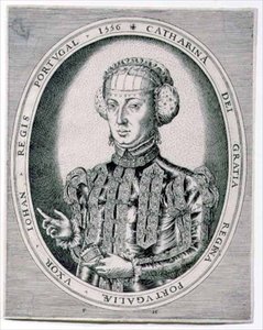 Porträt von Catherine, Königin von Portugal, Ehefrau von Johann III (1502-57) 1556 von Franz Huys