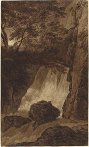 Ein Wasserfall im Mondlicht von Franz Innocenz Josef Kobell