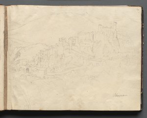 Album mit Ansichten von Rom und Umgebung, Landschaftsstudien, Seite 02a: "Olevano"