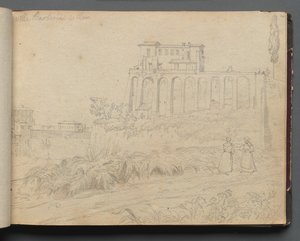 Album mit Ansichten von Rom und Umgebung, Landschaftsstudien, Seite 07a: Villa Barberini in Rom