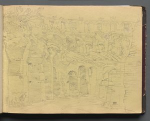 Album mit Ansichten von Rom und Umgebung, Landschaftsstudien, Seite 12a: Römische Ruinen von Franz Johann Heinrich Nadorp