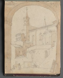Album mit Ansichten von Rom und Umgebung, Landschaftsstudien, Seite 18a: Sankt Johannes Lateran, Rom