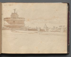 Album mit Ansichten von Rom und Umgebung, Landschaftsstudien, Seite 23a: Castel Sant