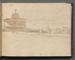 Album mit Ansichten von Rom und Umgebung, Landschaftsstudien, Seite 23a: Castel Sant