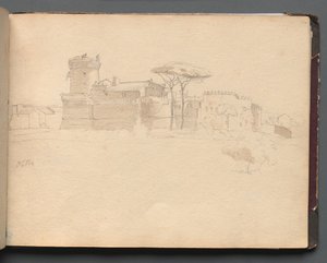 Album mit Ansichten von Rom und Umgebung, Landschaftsstudien, Seite 28a: Ostia