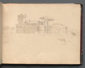 Album mit Ansichten von Rom und Umgebung, Landschaftsstudien, Seite 28a: Ostia