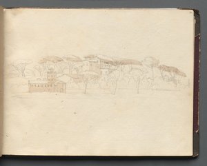 Album mit Ansichten von Rom und Umgebung, Landschaftsstudien, Seite 30a: Römische Panoramasicht
