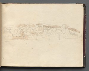 Album mit Ansichten von Rom und Umgebung, Landschaftsstudien, Seite 30a: Römische Panoramaansicht