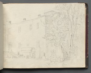 Album mit Ansichten von Rom und Umgebung, Landschaftsstudien, Seite 31a: Römische Architekturstudie von Franz Johann Heinrich Nadorp