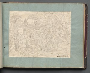 Album mit Ansichten von Rom und Umgebung, Landschaftsstudien, Seite 36a: Römische Ansicht von Franz Johann Heinrich Nadorp