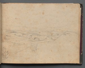 Album mit Ansichten von Rom und Umgebung, Landschaftsstudien, Seite 40a: Römische Landschaft