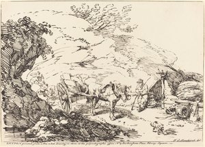 Pferd und Wagen im Steinbruch