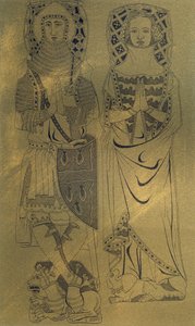 Eine Kupferplatte aus der Minster Abbey und Kirche, Isle of Sheppey, Kent, 1337, 1849