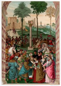 Aeneas Piccolomini stellt Eleonora von Portugal Friedrich III. vor, 1502-1508, 1870 von Franz Kellerhoven