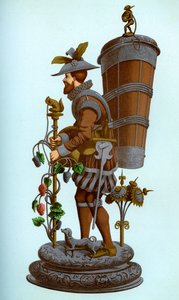 Deutsches Tischornament aus emailliertem und vergoldetem Kupfer, späte 16. Jahrhundert, 1870 von Franz Kellerhoven