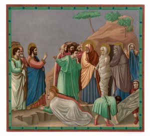 Szenen aus dem Leben Christi: Auferweckung des Lazarus, 1304-1305 von Franz Kellerhoven