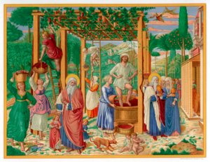 Die Weinlese und Trunkenheit Noahs