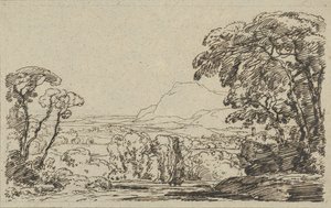 Landschaft mit Tal in den Bergen