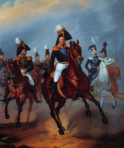Nikolaus I. mit seinen Offizieren, 1835