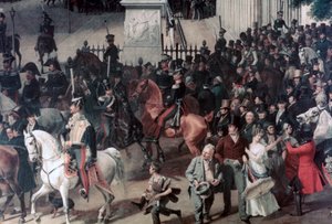 Parade am Opernplatz, Berlin, (Detail), um 1817-1857 von Franz Krüger