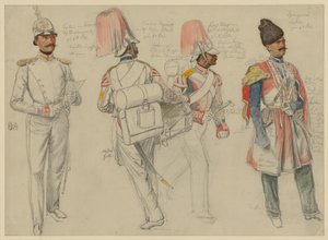 von Kossacowski, Kapitän vom Regiment Preobraschenski; Steppanoff, Tambour vom Regiment Kaiser von Österreich; Petroff, Flötist vom Regiment Friedrich Wilhelm III.; Dgingosow, Leskier von Franz Krüger