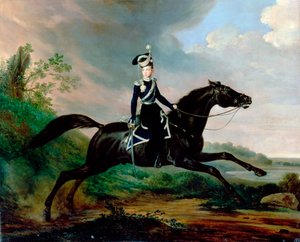 Reiterporträt von Großfürst Alexander Nikolajewitsch, 1818-1881, 1832 von Franz Kruguer