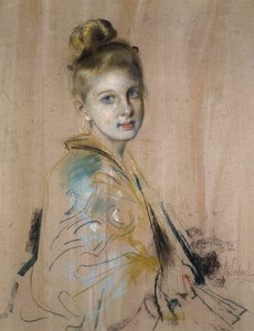 Mädchen mit einem Fächer, 1880er Jahre