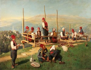 Türkisches Kaffeehaus in Sarajevo von Franz Leo Ruben