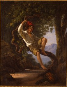 Ein Junge klettert auf einen Baum, 1820er Jahre von Franz Ludwig Catel