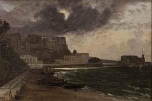 Vom Hafen in Neapel. Aufziehender Sturm