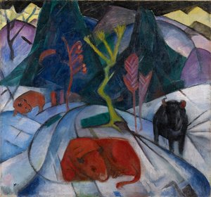 Ein Bison im Winter Der rote Bison, 1913 von Franz Marc