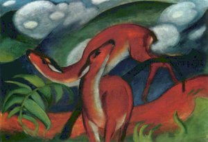 Rothirsche II von Franz Marc