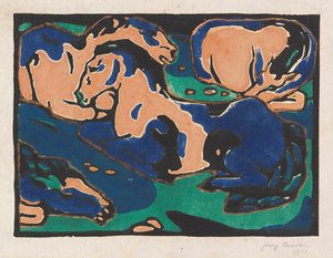Rastende Pferde, 1911-1912 von Franz Marc