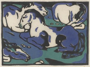 Ruhende Pferde von Franz Marc