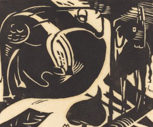 Zwei Fabeltiere von Franz Marc