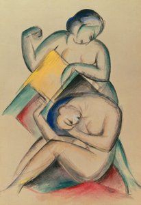 Zwei nackte Frauen, ca. 1910-15 von Franz Marc