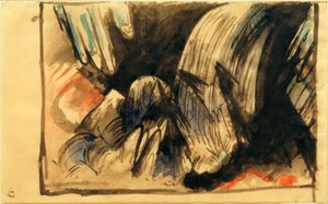Wasserfall im Gebirge von Franz Marc
