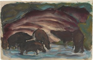 Wildschweine am Wasser von Franz Marc