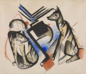 Zwei Wölfe von Franz Marc