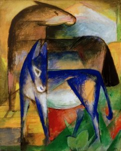 Zwei blaue Esel von Franz Marc
