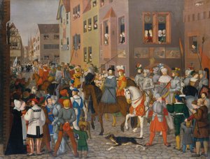 Der Einzug von König Rudolf von Habsburg in Basel im Jahr 1273 von Franz Pforr