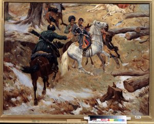 Der Tod des Generalmajors Nikolai Sleptsov im Kampf in Tschetschenien von Franz Roubaud