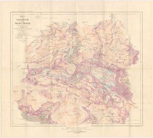 Karte des Massivs von Gavarnie und des verlorenen Berges, herausgegeben 1914 von Franz Schrader