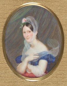 Bildnis einer jungen Frau mit einer Rose im Haar von Franz Schrotzberg
