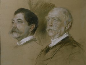 Otto von Bismarck und sein Sohn Herbert, Staatssekretär des Auswärtigen Amtes von 1860-90, 1892